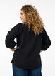 Katoenen blouse met 3/4 mouwen, Zwart, Model image number 2