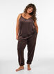 Losse velourbroek, Bruin, Model image number 1