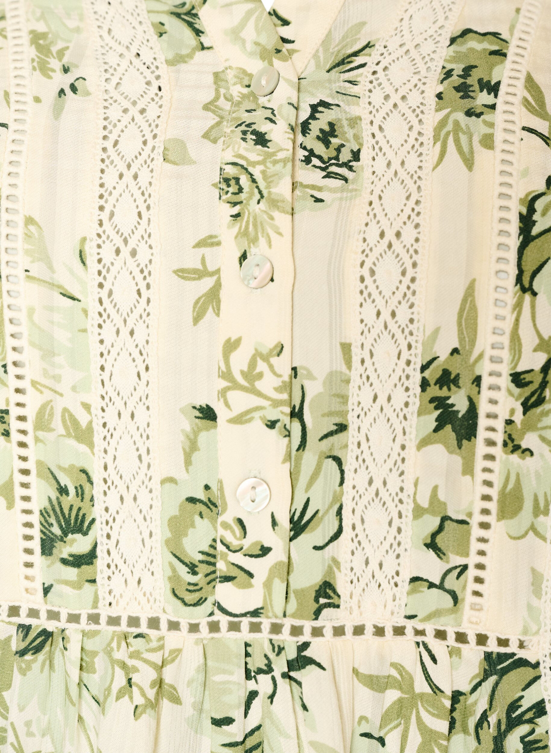 ZizziBlouse met print en 1/2 mouwen, Groen, Packshot image number 2