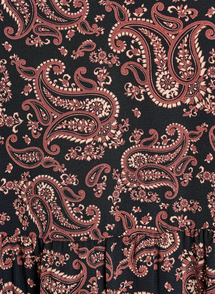 Jurk met korte mouwen, A-lijn en snijlijnen, Zwart, Packshot image number 2