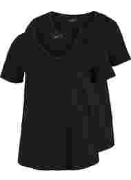 Set van 2 basic t-shirts in katoen, Black/Black