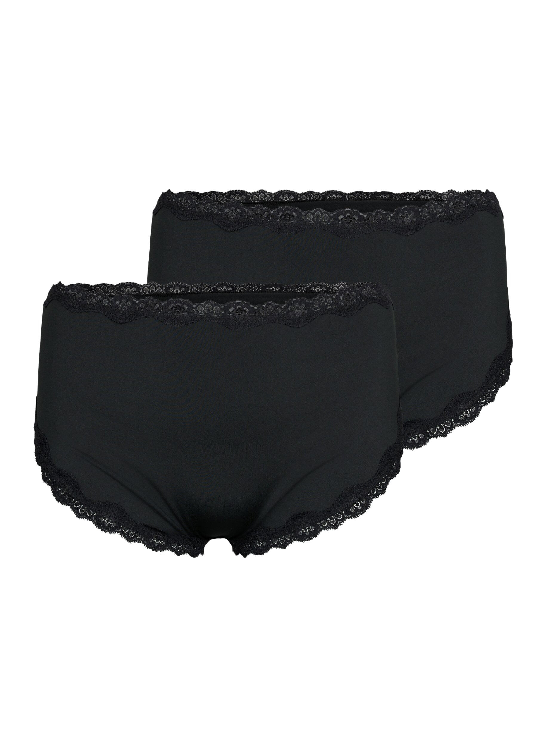 Zizzi 2-pack slip met regular waist, Black, Packshot image number 0