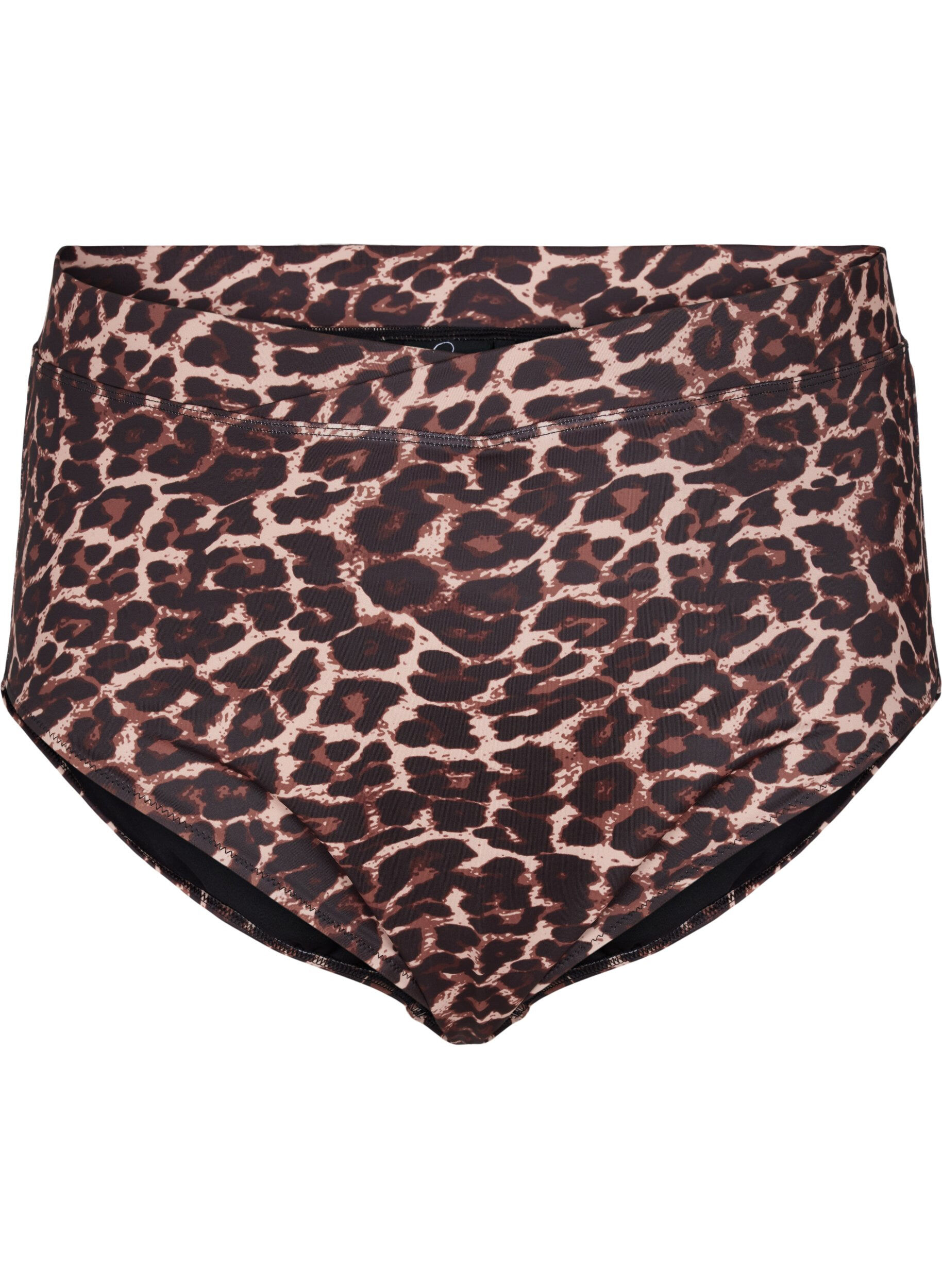 Zizzi Bikinislip met print en hoge taille, Autentic Leopard, Packshot image number 0