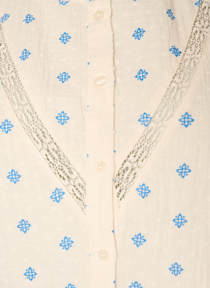 Mouwloze blouse met gehaakte afwerking en ruchesdetails, Beige, Packshot image number 2