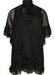Mouwloze jurk met chiffon cape, Zwart, Packshot image number 0