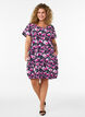 Katoenen jurk met korte mouwen en print, Zwart, Model image number 1