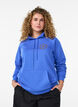 Hoodie met geborduurd frontmotief, Blauw, Model image number 0