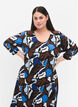 Jurken van viscose met print en 3/4 mouw, Zafia AOP, Model image number 2