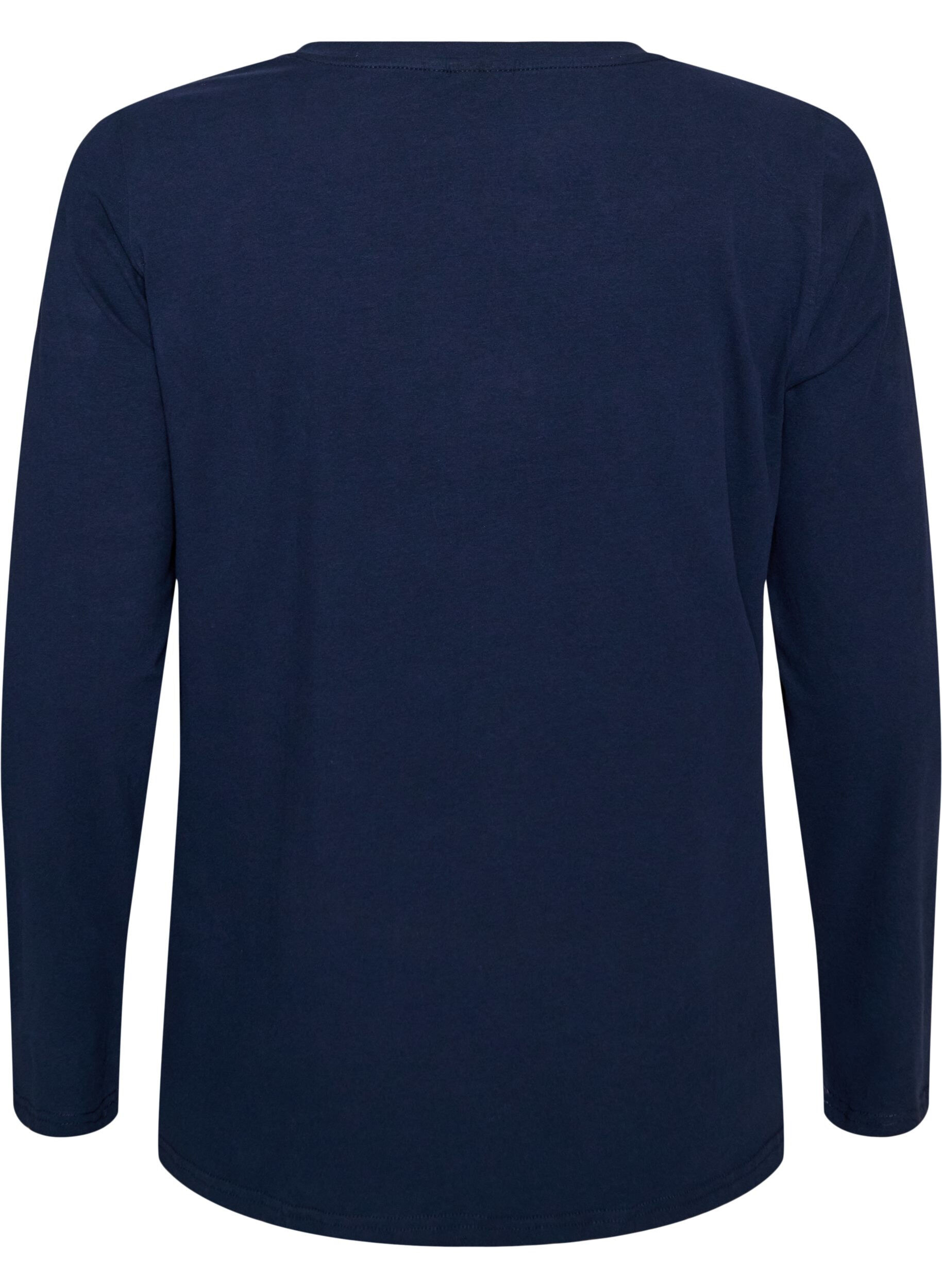ZizziBasic jerseyblouse met lange mouwen, Blauw, Packshot image number 1