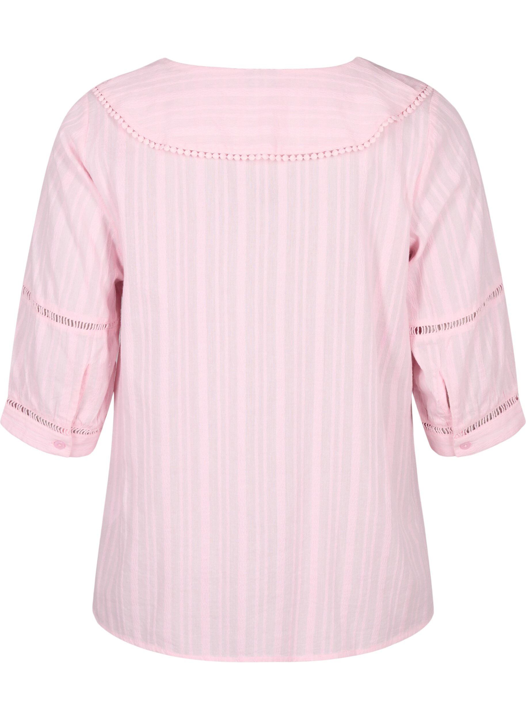 Zizzi Blouse met 3/4 mouwen en kant, Almond Blossom, Packshot image number 1