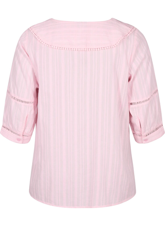 Blouse met 3/4 mouwen en kant, Almond Blossom, Packshot image number 1