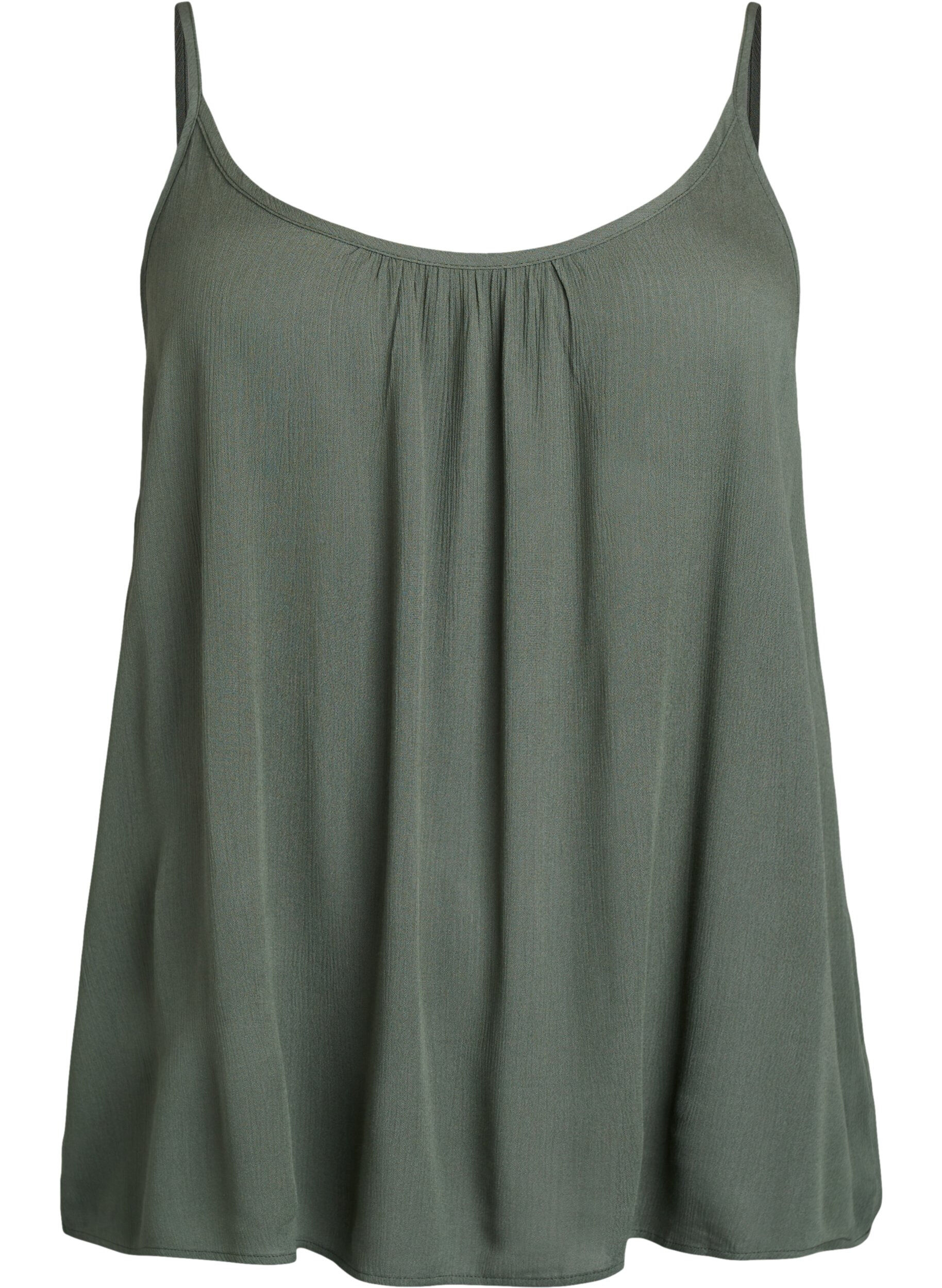 Zizzi Strap top in viscose, Groen, Packshot image number 0