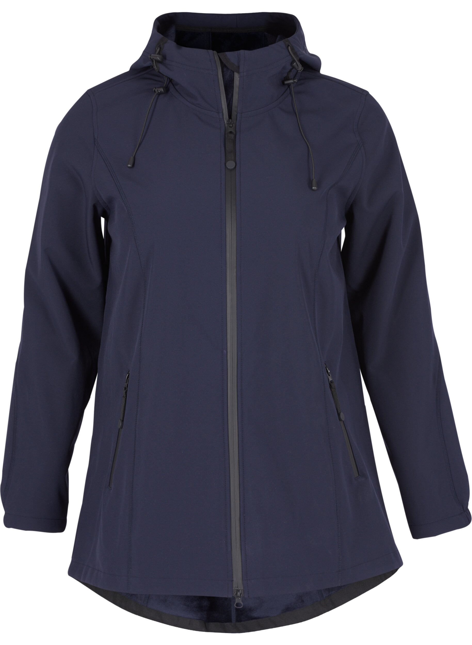 Zizzi Korte softshell jas met capuchon, Night Sky, Packshot image number 0