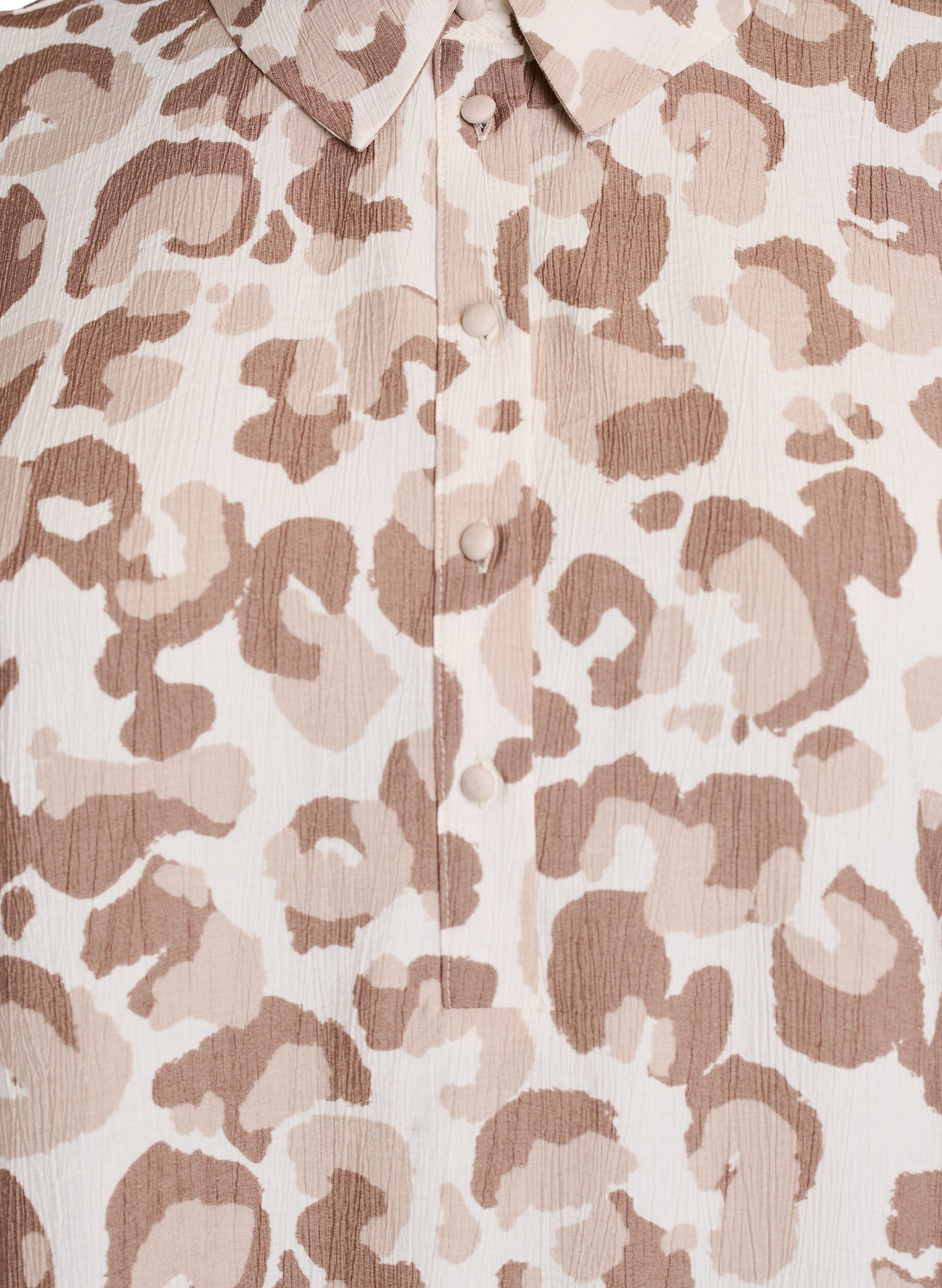 Zizzi Luipaardprint tuniek met korte mouwen, Wit, Packshot image number 2