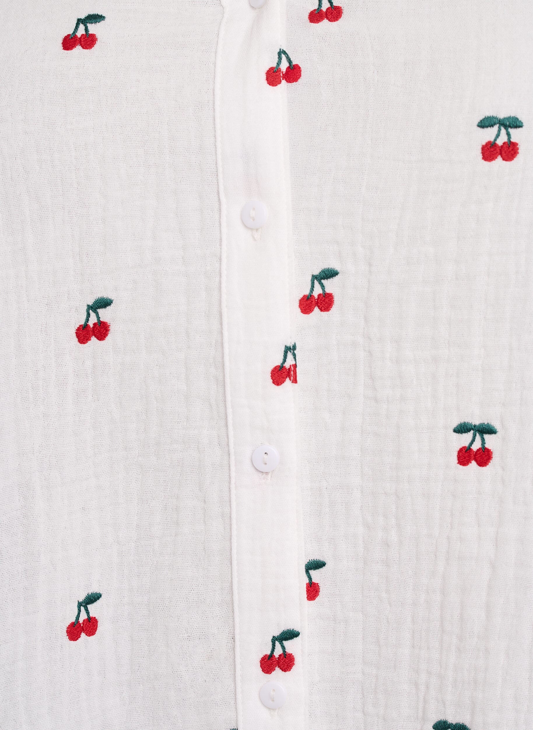 Zizzi Blouse van katoen mousseline met lange mouwen en geborduurde motieven, Vanille, Packshot image number 2