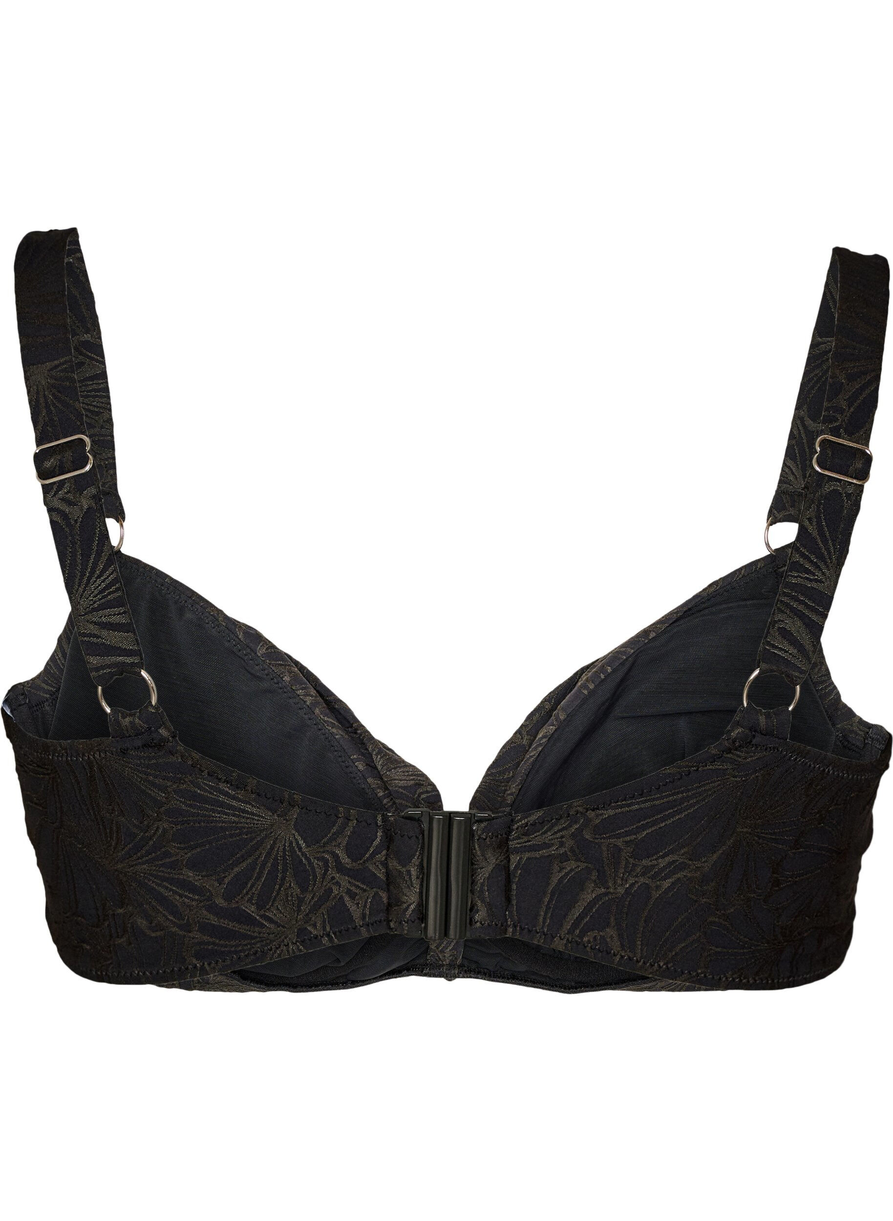 Zizzi Beugel bikini top met een structuurpatroon, Grijs, Packshot image number 1