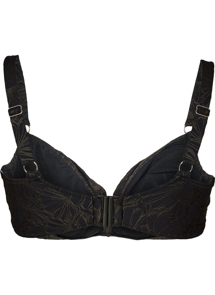 Beugel bikini top met een structuurpatroon, Grijs, Packshot image number 1