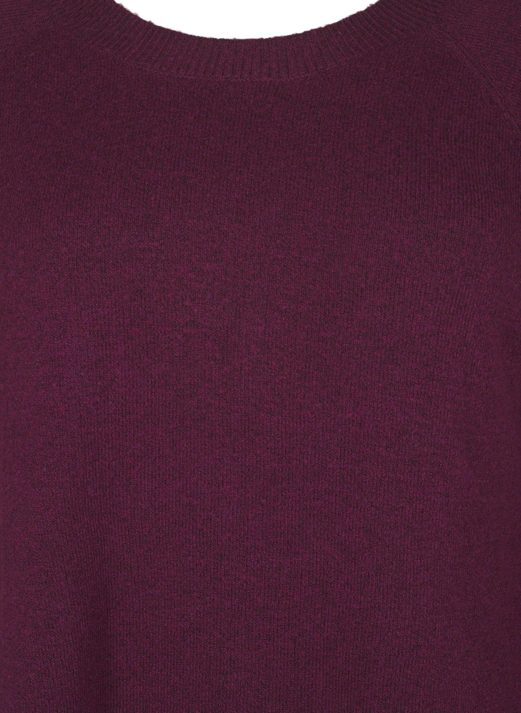 Zizzi Gebreide blouse met kralen, Potent P. Black Mel., Packshot image number 2