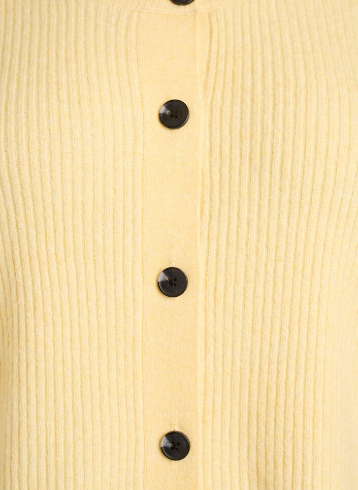 Vest van ribtricot met knopen, Geel, Packshot image number 2