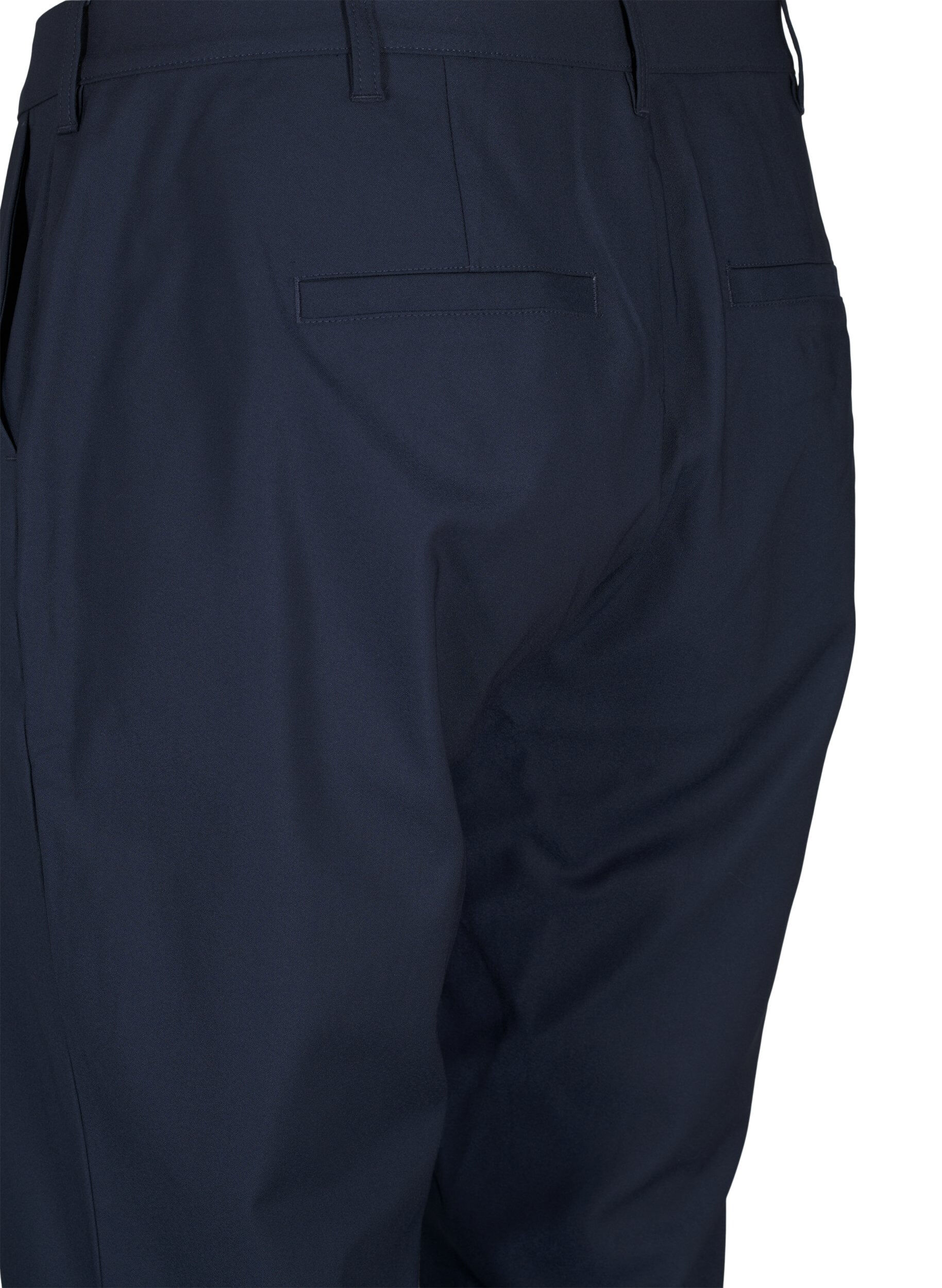 Zizzi Broek met hoge taille en rechte pijpen, Blauw, Packshot image number 3