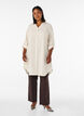 Lang shirt in linnen en viscose, Beige, Model image number 0