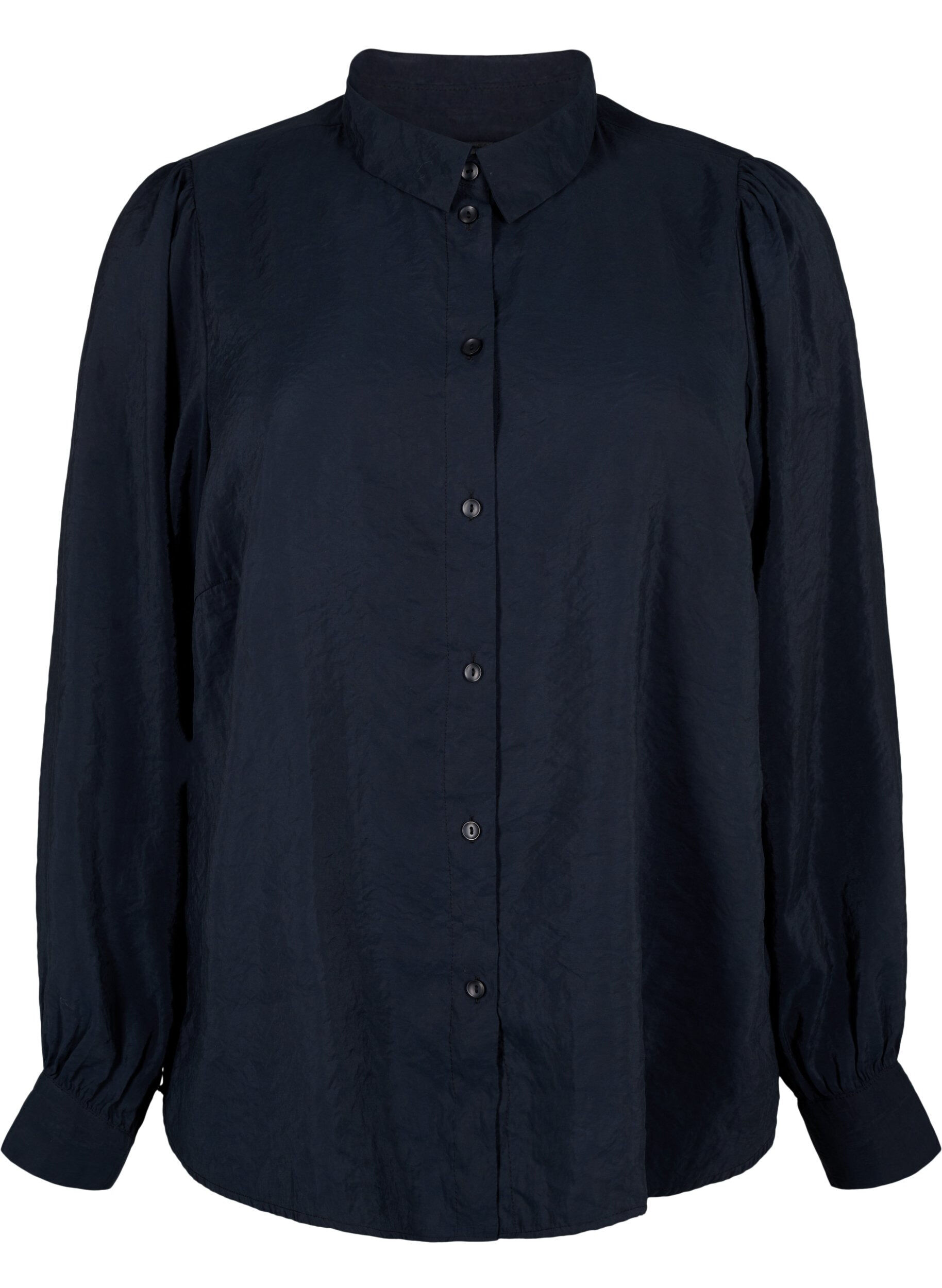 Zizzi Shirt met lange mouwen van Tencel &trade; Modal, Black, Packshot image number 0