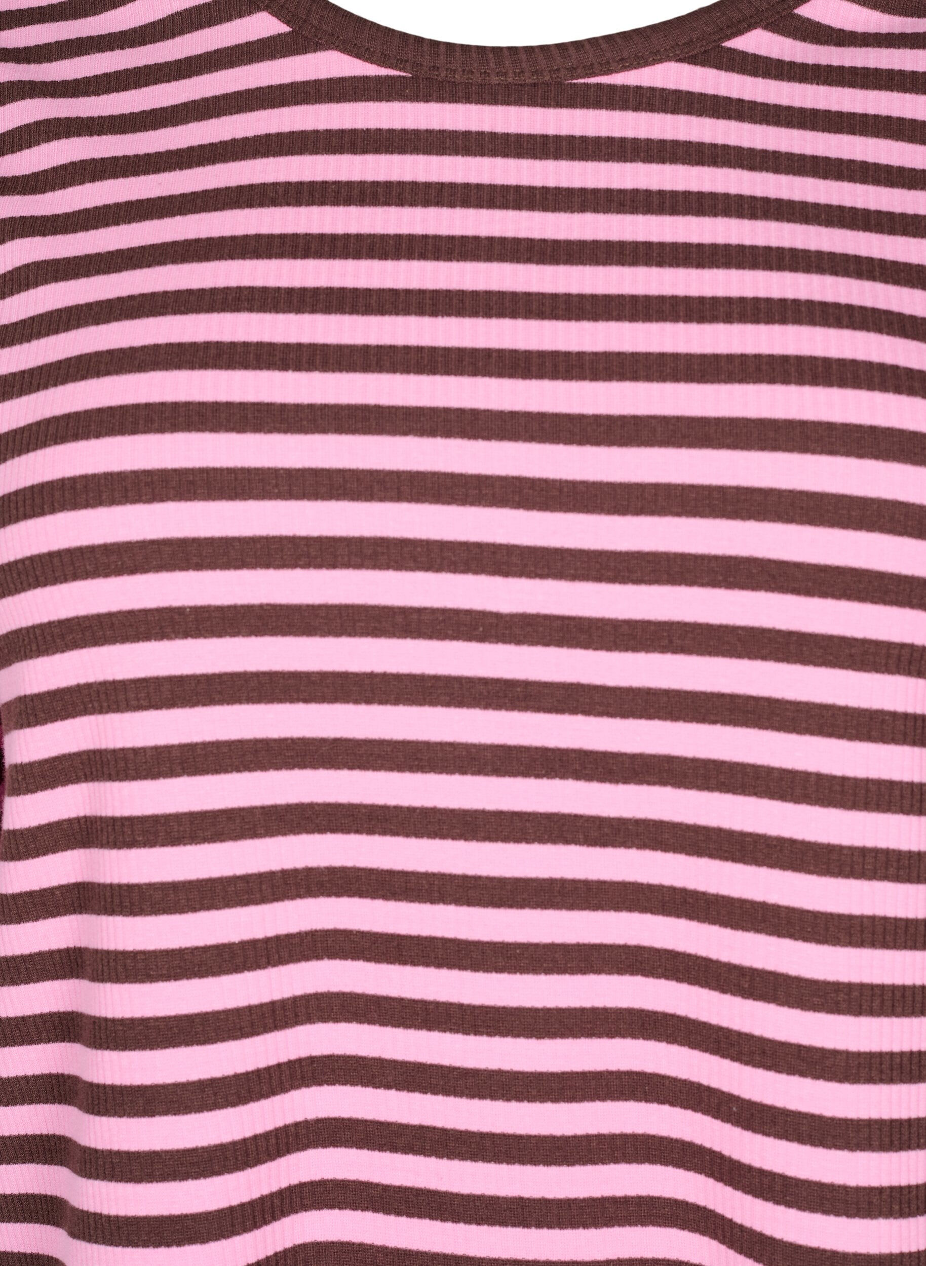 ZizziGestreepte blouse met lange mouwen, Roze, Packshot image number 2