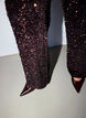 Wijde broek met pailletten, Bruin, Model image number 3