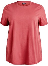 Basic katoenen T-shirt met ronde hals, Rood