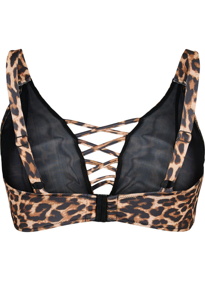 Bikinibeha met luipaardprint en kruisdetail, Autentic Leopard, Packshot image number 1