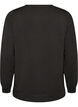 Jersey blouse met lange mouwen en een ronde hals, Zwart, Packshot image number 1