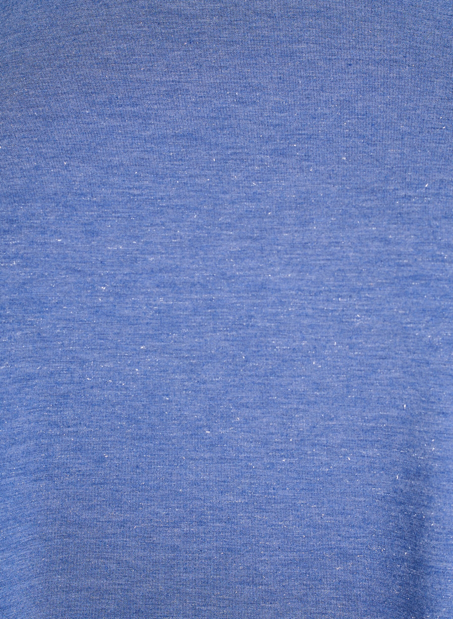 Zizzi T-shirt met glitters en korte pofmouwen, Blauw, Packshot image number 2