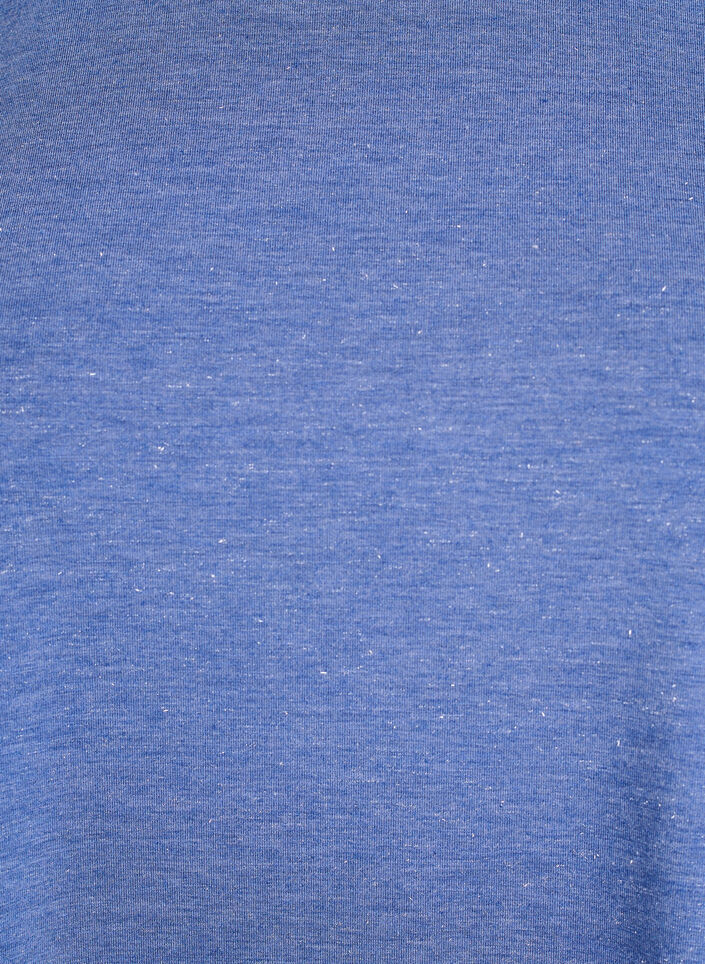 T-shirt met glitters en korte pofmouwen, Blauw, Packshot image number 2