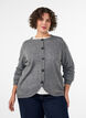 Cardigan met knopen en een ronde voorkant, Grijs, Model image number 0