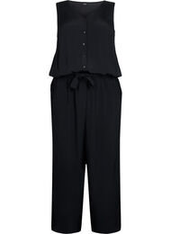 Mouwloze jumpsuit van viscose, Black
