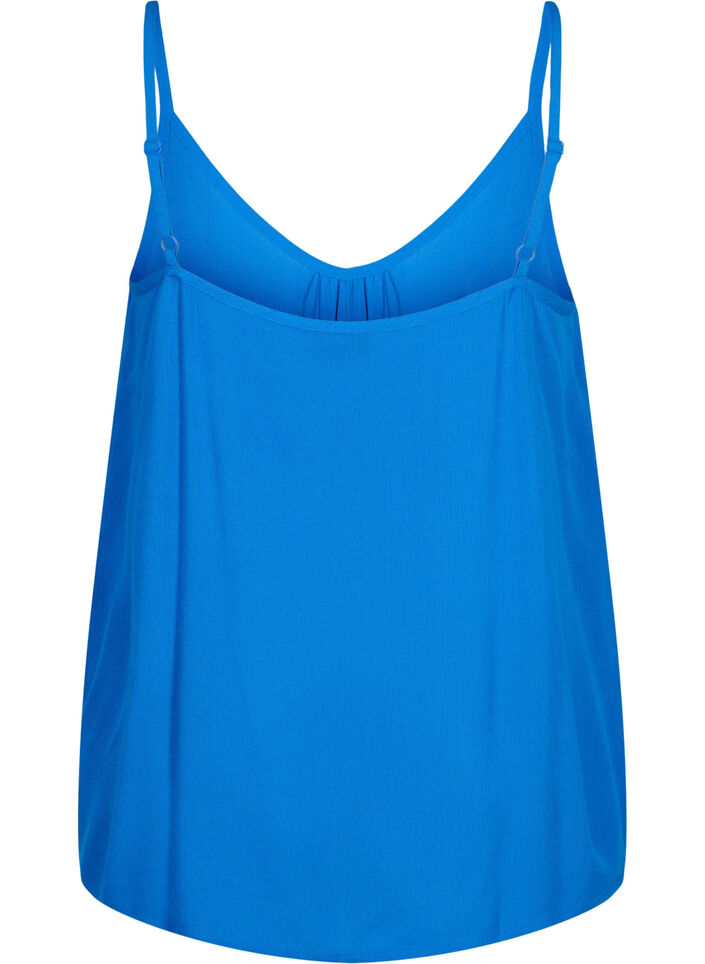 Strap top in viscose, Blauw, Packshot image number 1