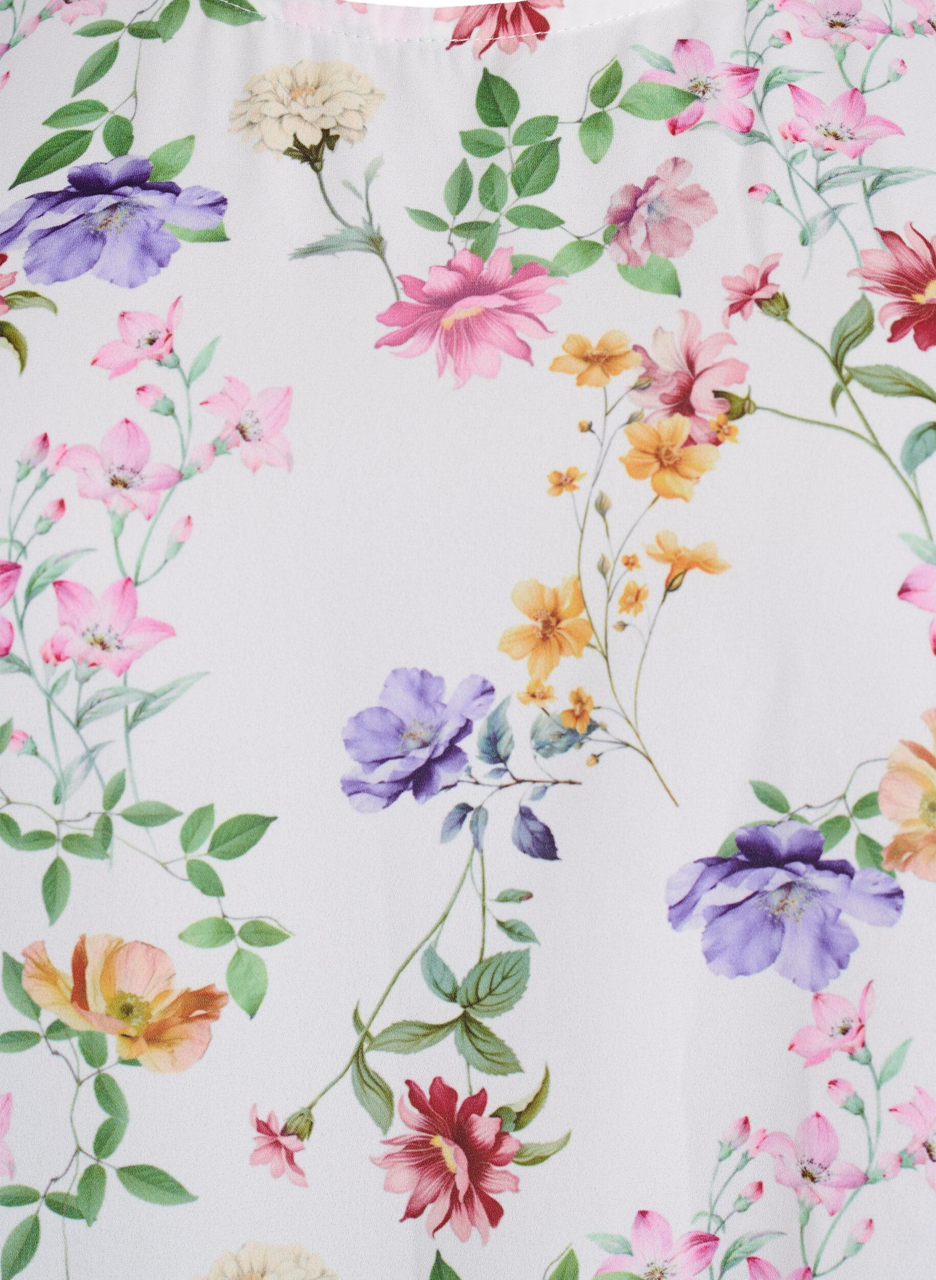 Zizzi Bloemenblouse met smok, Roze, Packshot image number 2