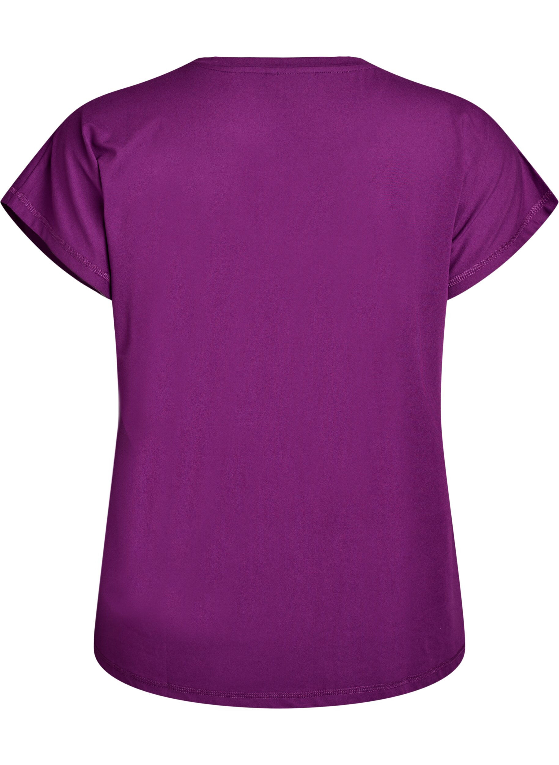 ZizziEffen gekleurd trainingsshirt, Paars, Packshot image number 1