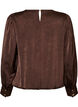 Blouse met satijnen look en ballonvorm, Bruin, Packshot image number 1