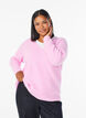 Gebreide blouse met V-hals en raglanmouwen, Roze, Model image number 0