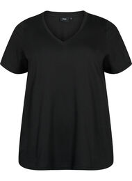T-shirt met korte mouwen en v-hals, Black