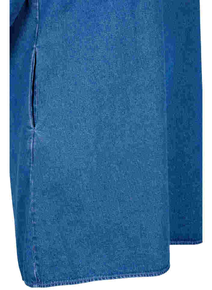 Tuniek in denim met v-snit, Medium Blue Denim, Packshot image number 3