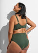High-waisted Tai bikinislip met gouden detail, Groen, Model image number 1