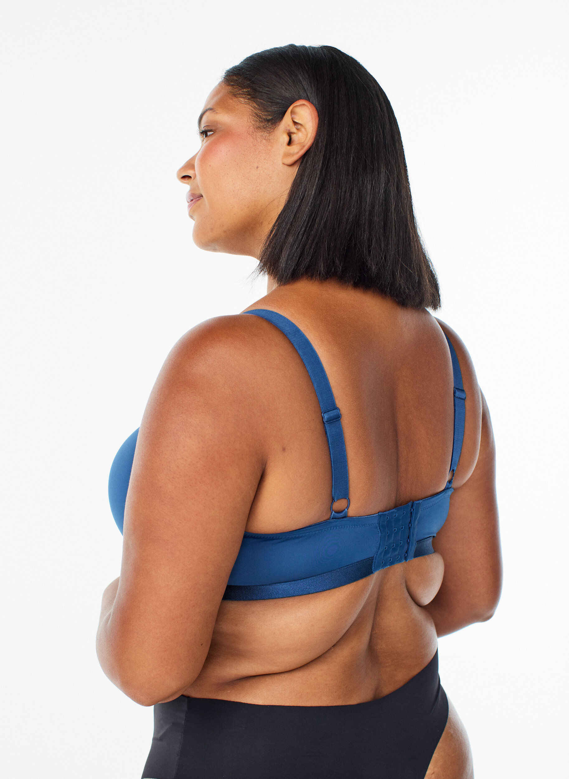 Zizzi Voorgevormde bh met mesh, Blauw, Model image number 2