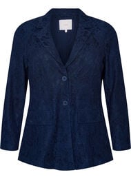 Kanten blazer met knoopsluiting, Blauw