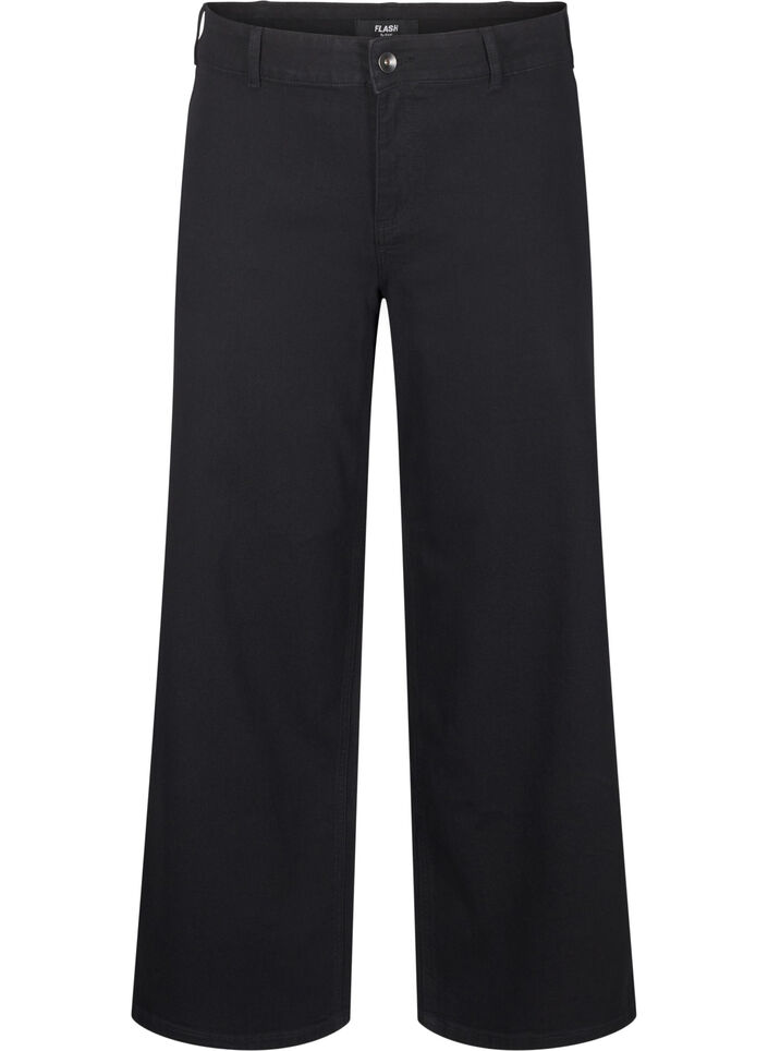 Jeans met wijde pijpen, Zwart, Packshot image number 0