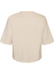 T-shirt met tekstprint en badges, Beige, Packshot image number 1