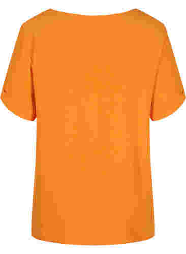 Viscose top met korte mouwen, Orange Peel, Packshot image number 1