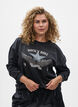 Gewassen sweatshirt met statementprint, Grijs, Model image number 0