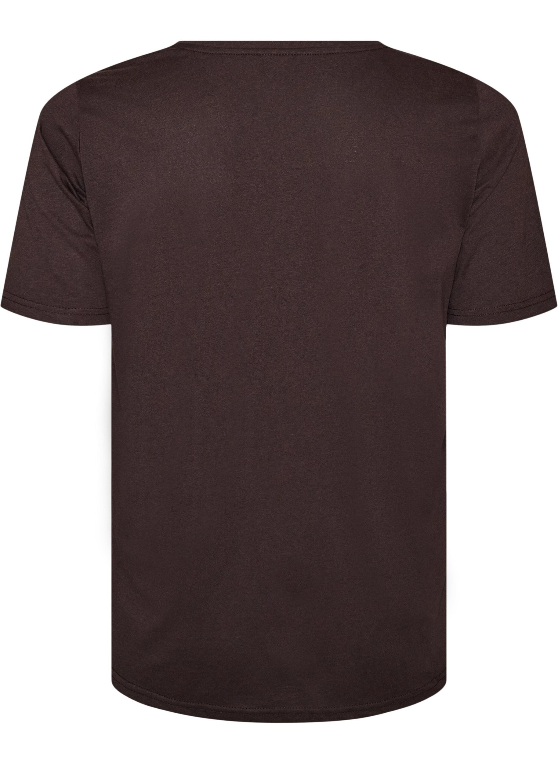 ZizziT-shirt met print, Bruin, Packshot image number 1